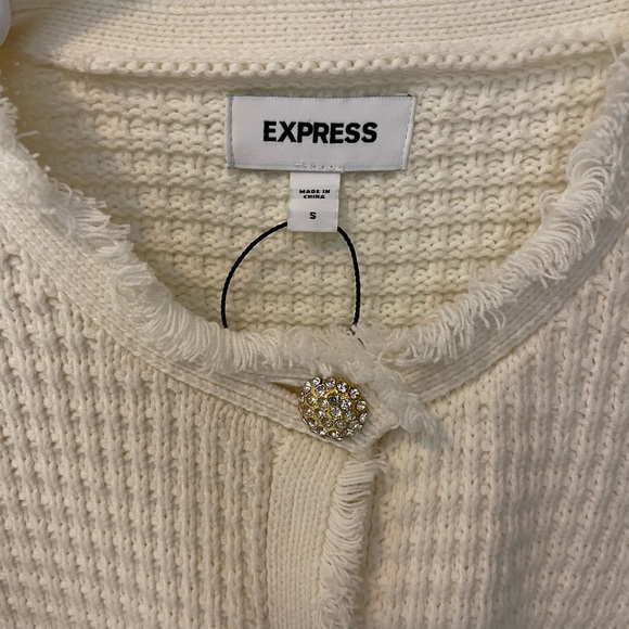 White Cardigan with Pear buttons - Picture 3 of 4